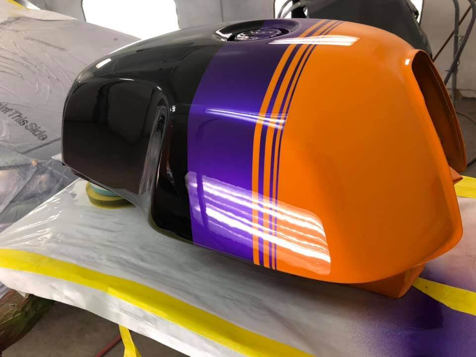 Tamco Paint AG900 Jet Black & Purple Pop Pearl on Royal Enfield Continental GT 650