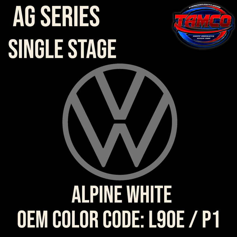 Tamco Paint Volkswagen Alpine White Code L90E / P1  OEM AG Series Single Stage
