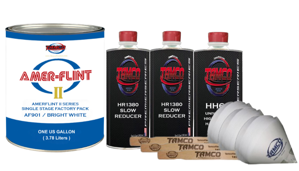 Tamco Paint Amerflint II Single Stage Factory Pack Kit Bright White Gallon with HR1380
