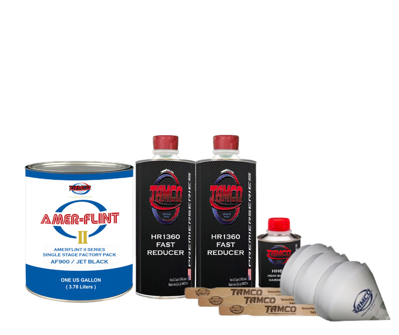 Tamco Paint Amerflint II Single Stage Factory Pack Kit Jet Black Quart with HR1360
