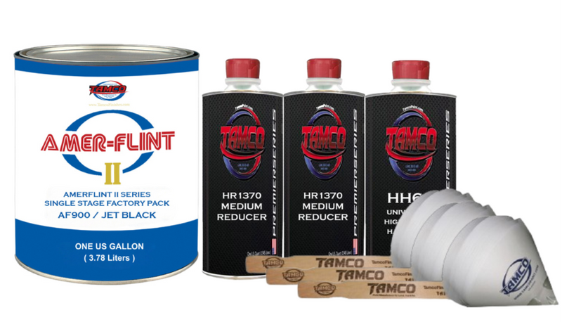 Tamco Paint Amerflint II Single Stage Factory Pack Kit Jet Black Gallon with HR1370