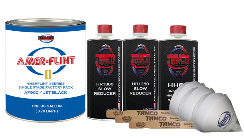 Tamco Paint Amerflint II Single Stage Factory Pack Kit Jet Black Gallon with HR1380