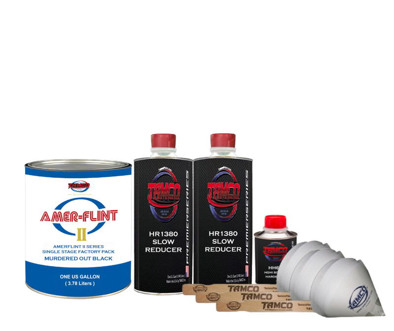 Tamco Paint Amerflint II Single Stage Factory Pack Kit Murdered Out Black Quart with HR1380
