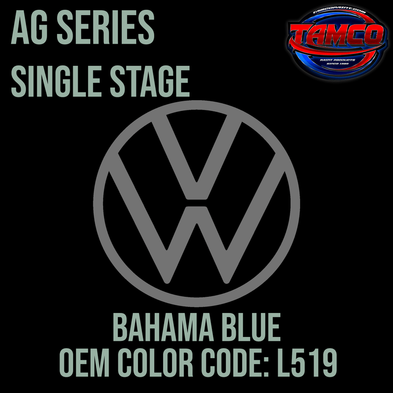 Tamco Paint Volkswagen Bahama Blue  Code L519 OEM AG Series Single Stage