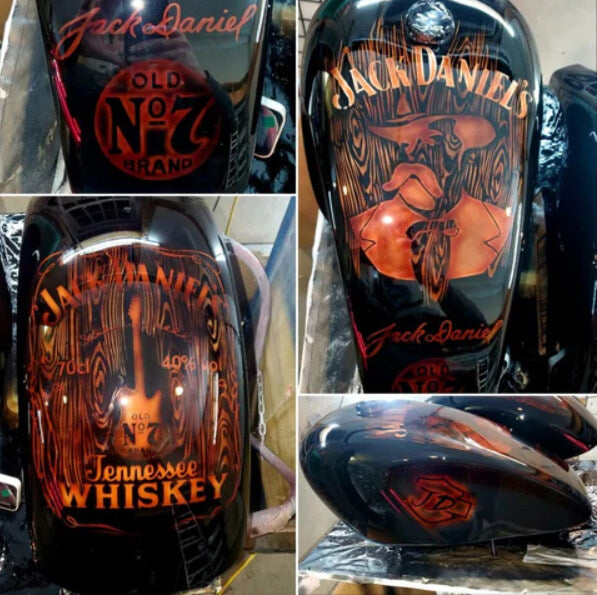 Tamco Black Metal Candy Concentrate Bike Gas tank Custom Painted Jack Dainel's Tennessee Whiskey