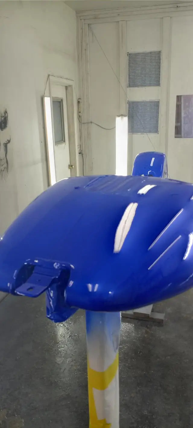 Tamco Paint Blue Nitrous on Motorcycle Fuel Tank