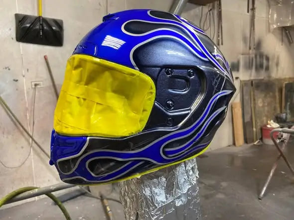Tamco Paint Blue Nitrous on Motorcycle Helmet