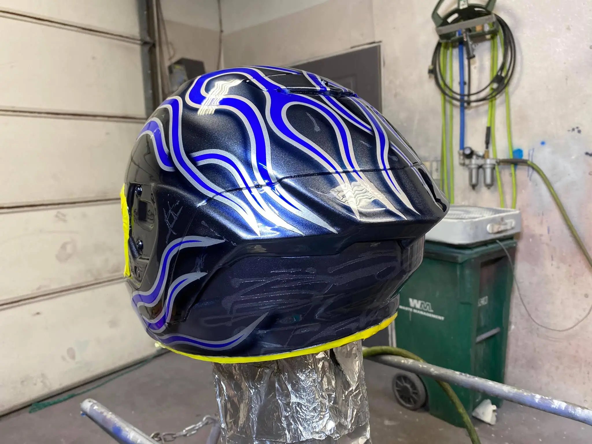 Tamco Paint Blue Nitrous on Motorcycle Helmet