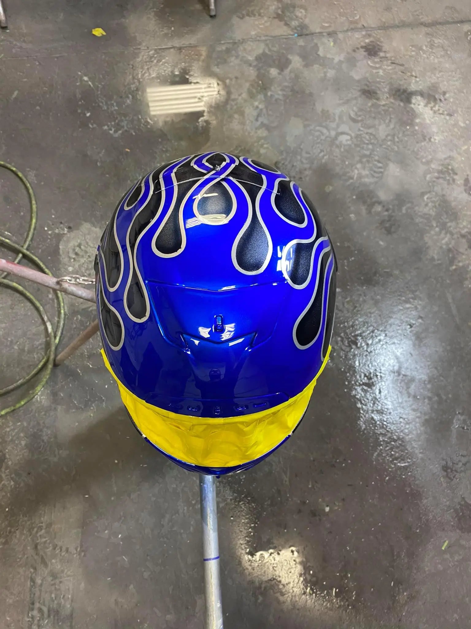 Tamco Paint Blue Nitrous on Motorcycle Helmet