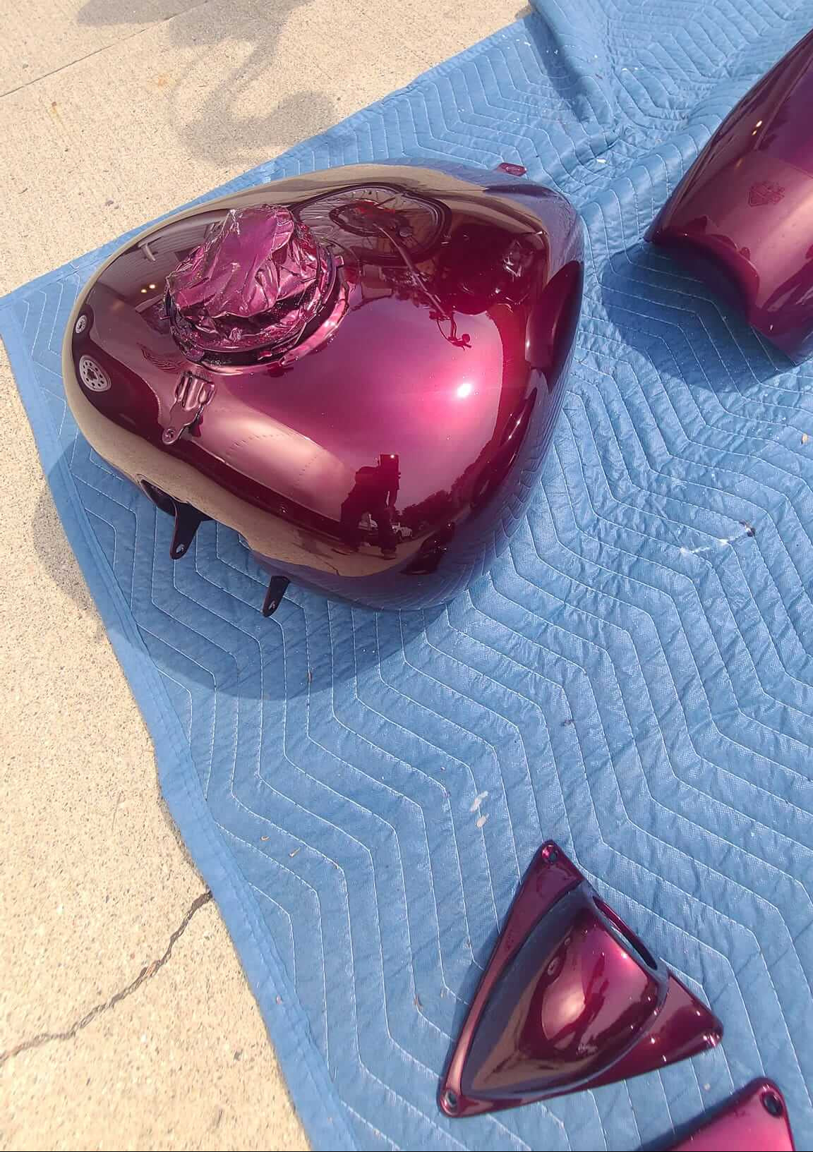Tamco Paint Cabernet Candy Concentrate on Motorcycle Parts