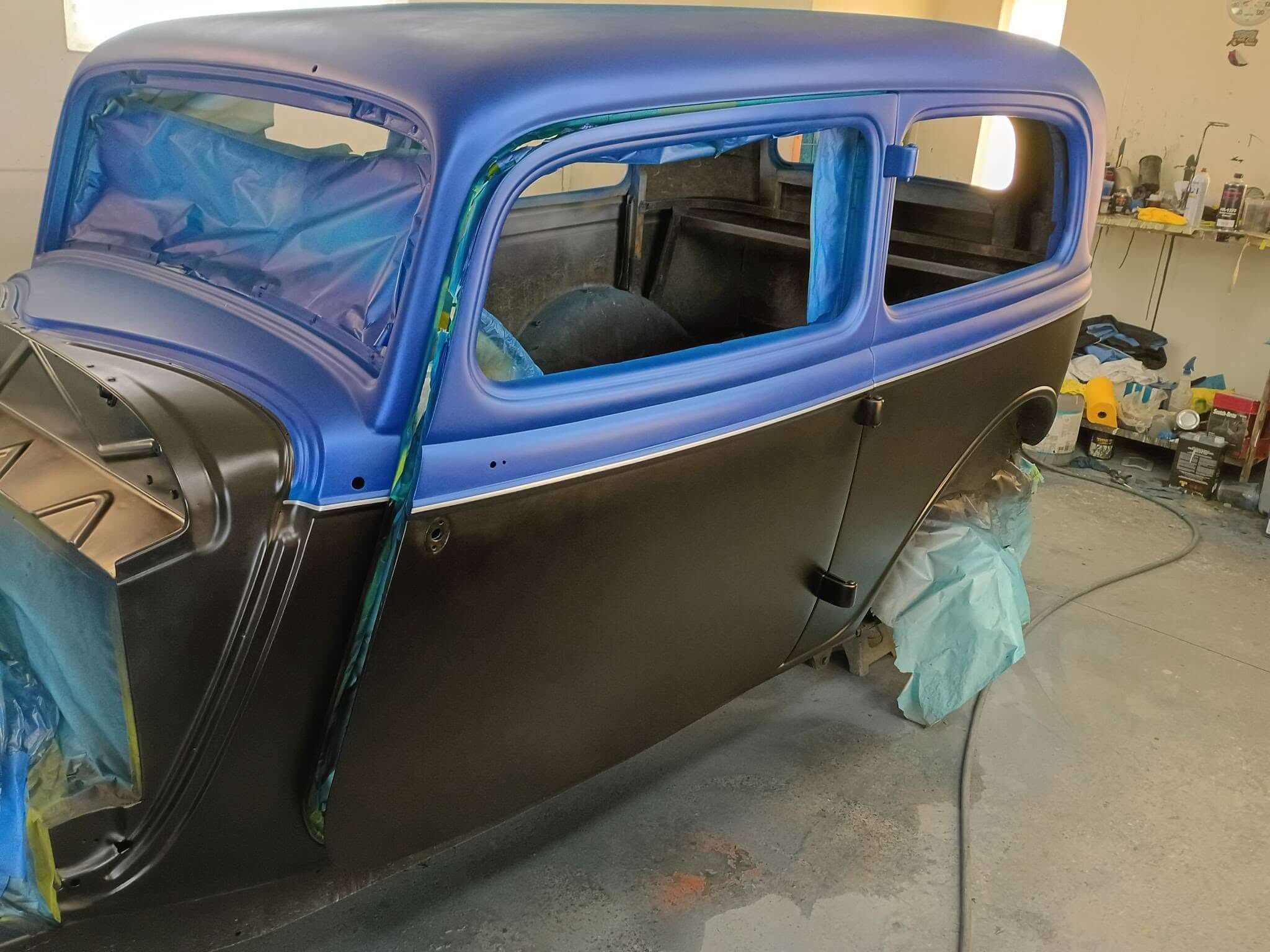 Tamco Paint Candy Pearls and Murdered Out Black 2.0 on 1934 Ford Sedan