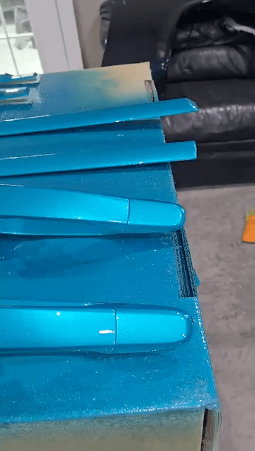 Tamco Paint Caribbean Current Pearl on Car Parts