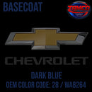 Tamco Paint Chevrolet Dark Blue OEM COLOR CODE: 28 / WA8264 Basecoat