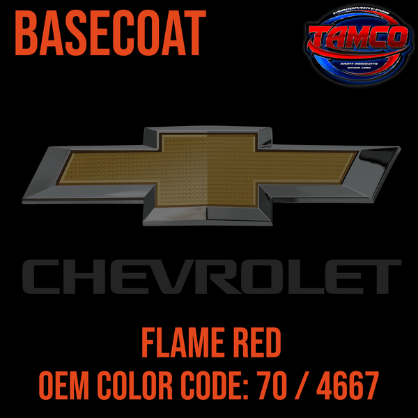 Tamco Paint Chevrolet Flame Red OEM Color Code: 70 / 4667 Basecoat