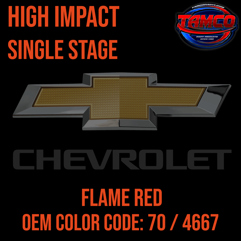 Tamco Paint Chevrolet Flame Red OEM Color Code: 70 / 4667 High Impact SS