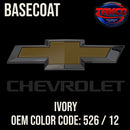 Chevrolet Ivory Code 526 / 12 OEM Basecoat