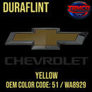 Tamco Paint Chevrolet Yellow OEM Color Code: 51 / WA8929 Duraflint