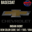Tamco Paint Chevrolet Indian Ivory Code 547 / 593 / 694 OEM Basecoat