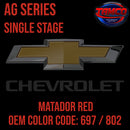 Tamco Paint Chevrolet Matador Red Code 697 / 802 OEM AG Series Single Stage