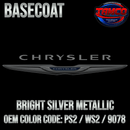 Tamco Paint Bright Silver Metallic OEM Color Code: PS2 / WS2 / 9078 Basecoat