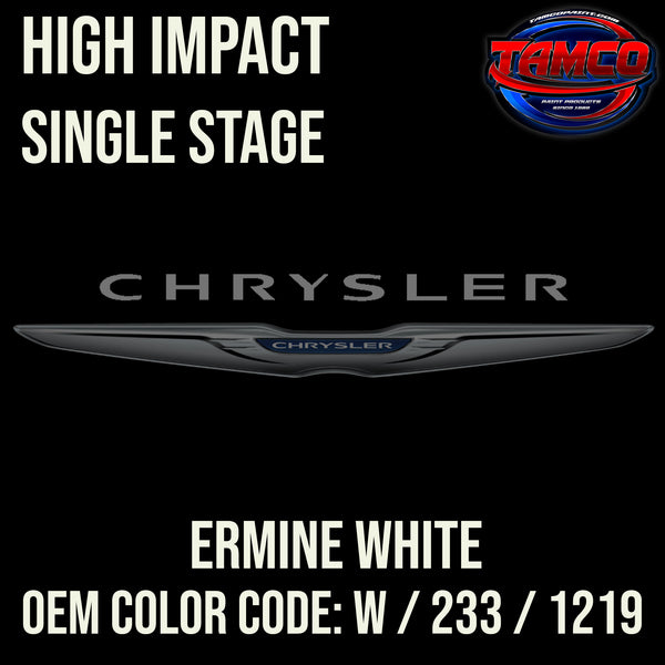 Chrysler Ermine White | W / 233 / 1219 | 1962-1965 | OEM High Impact Series Single Stage