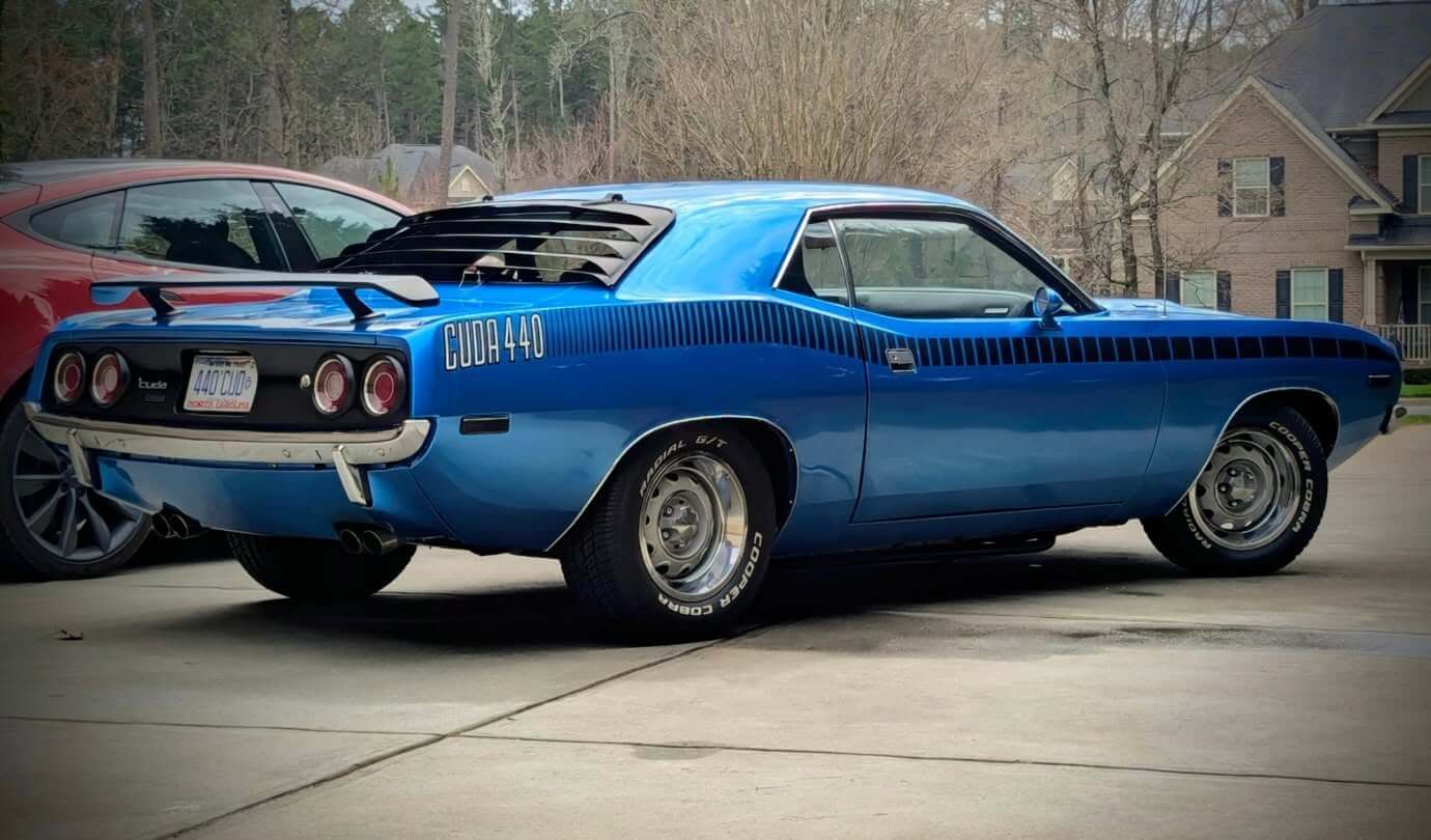 Tamco Paint Chrysler Surf Blue Metallic in 1973 Plymouth Barracuda