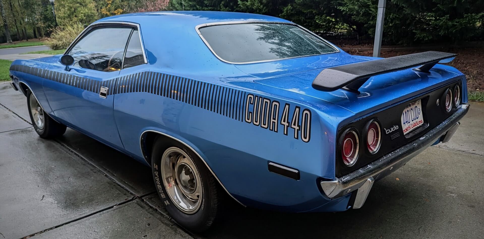 Tamco Paint Chrysler Surf Blue Metallic in 1973 Plymouth Barracuda