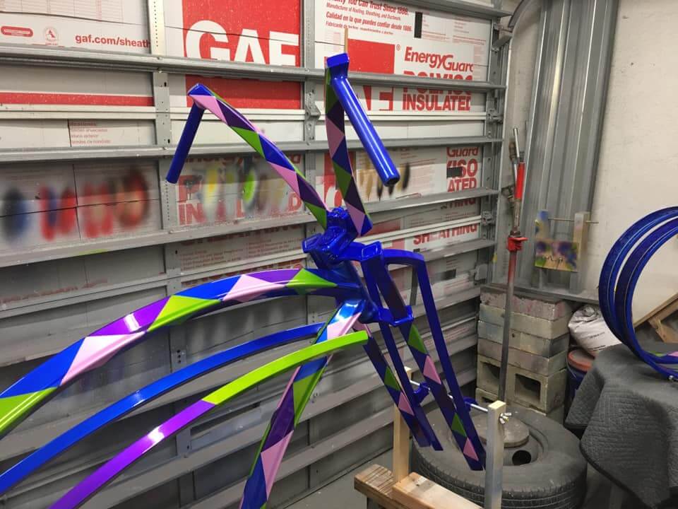 Tamco Paint Custom Colors on Custom Stretched Lowrider Bicycle