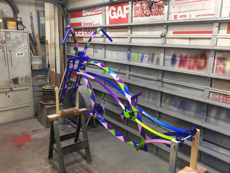 Tamco Paint Custom Colors on Custom Stretched Lowrider Bicycle