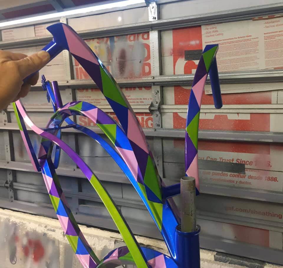 Tamco Paint Custom Colors on Custom Stretched Lowrider Bicycle