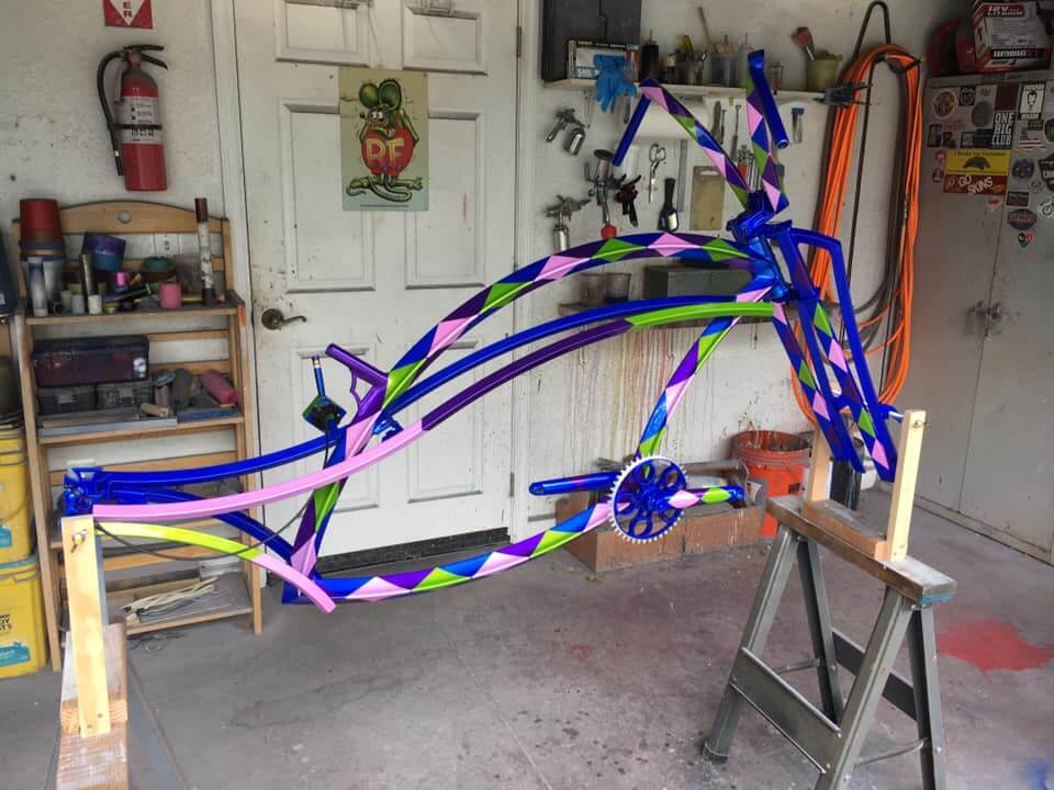 Tamco Paint Custom Colors on Custom Stretched Lowrider Bicycle
