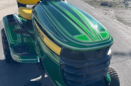 Tamco Paint Emerald City Candy Concentrate in John Deere Lawn Mower