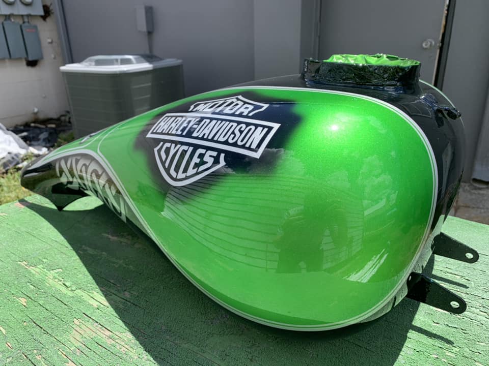 Tamco Paint Emerald City Candy Pearl Basecoat on Harley Davidson Road Glide