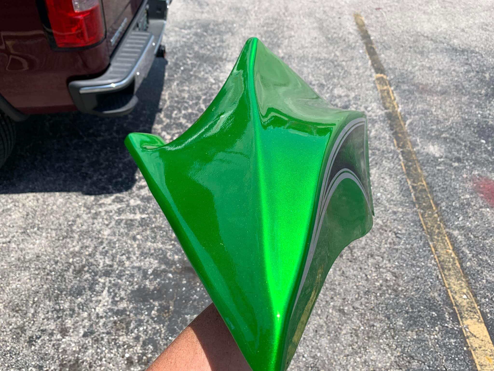 Tamco Paint Emerald City Candy Pearl Basecoat on Harley Davidson Road Glide