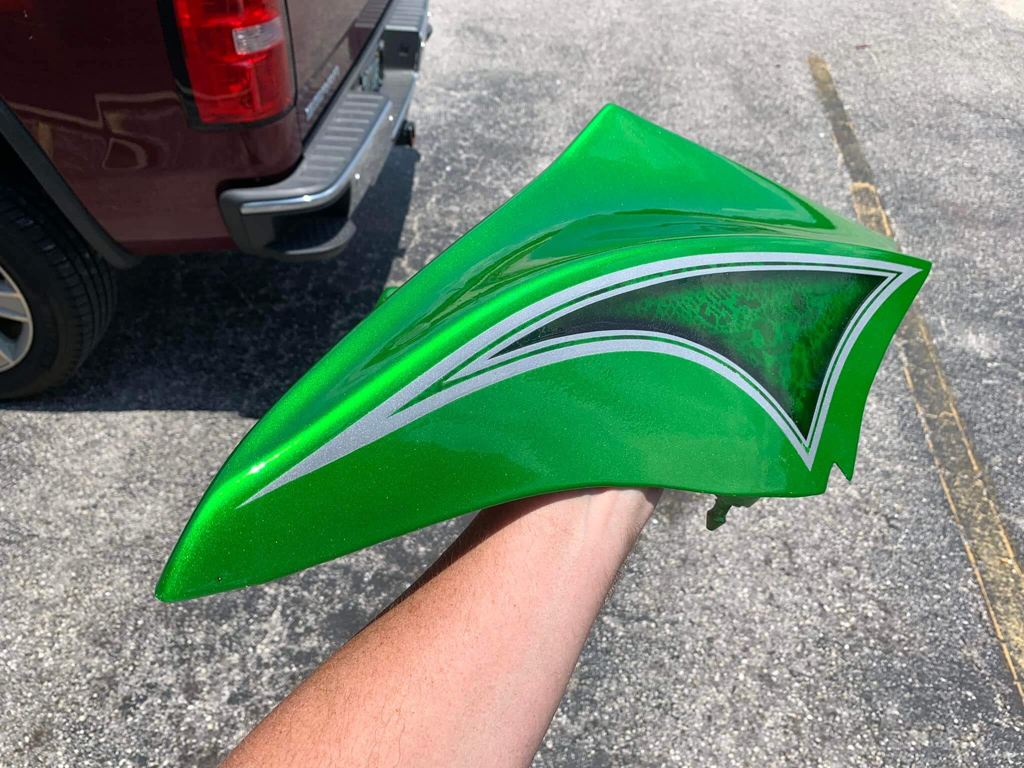 Tamco Paint Emerald City Candy Pearl Basecoat on Harley Davidson Road Glide