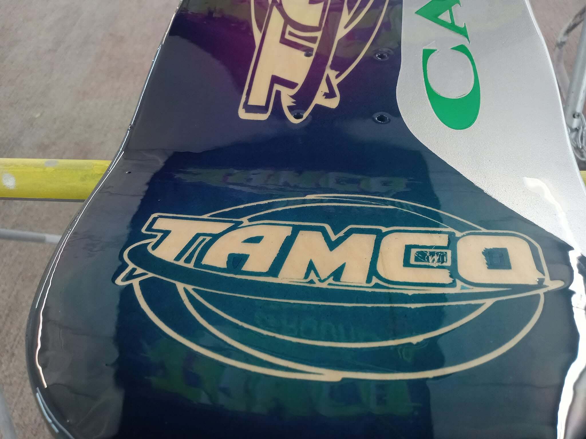 Tamco Paint European MS Clearcoat on Skateboard