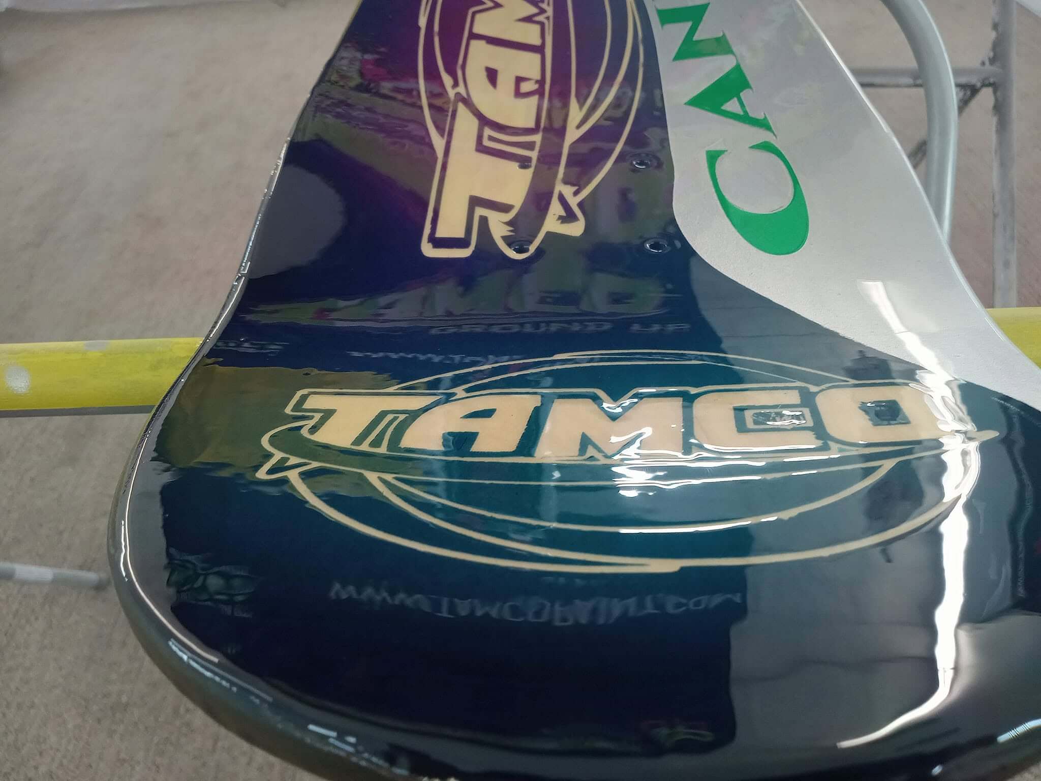 Tamco Paint European MS Clearcoat on Skateboard
