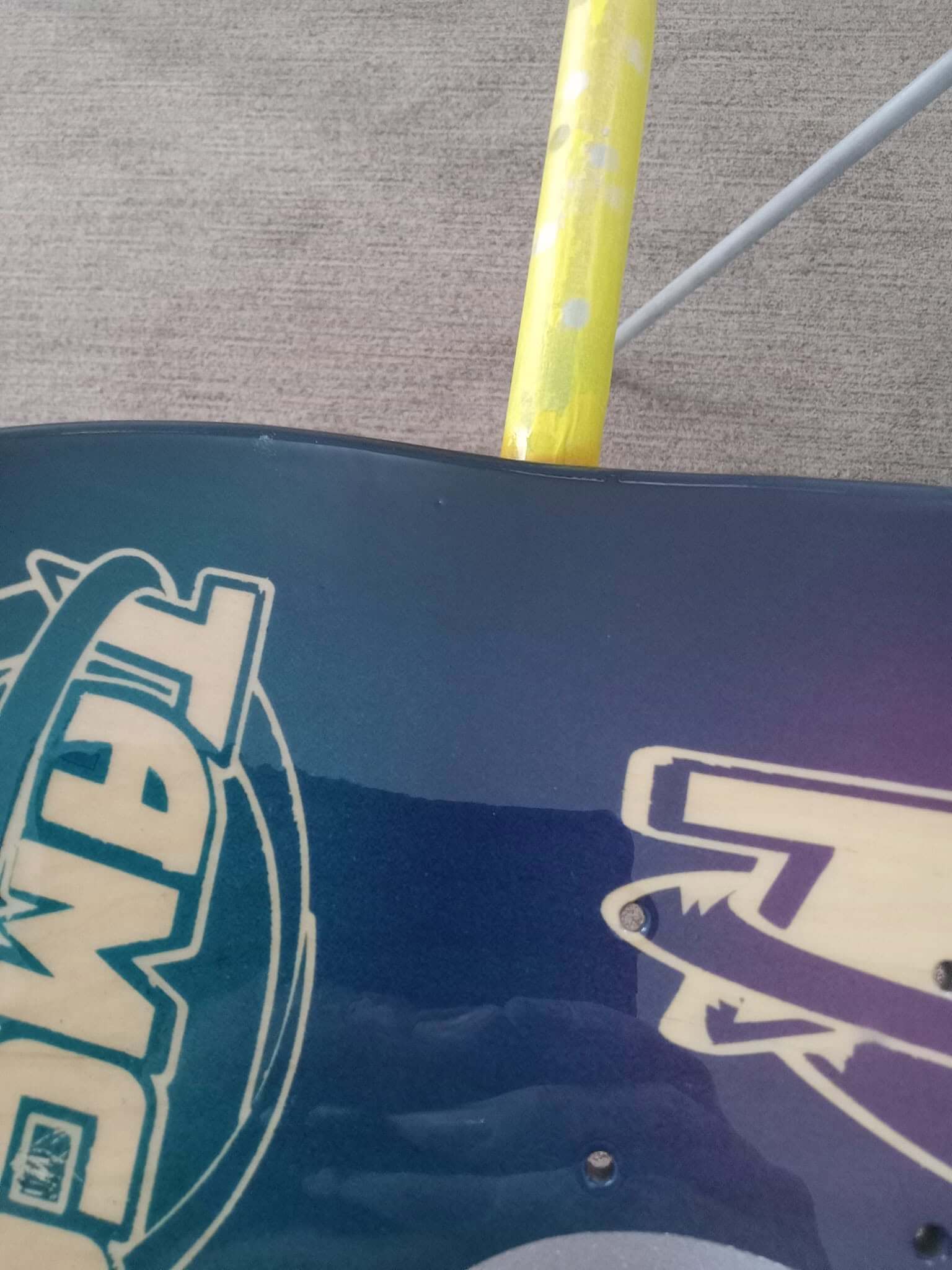 Tamco Paint European MS Clearcoat on Skateboard