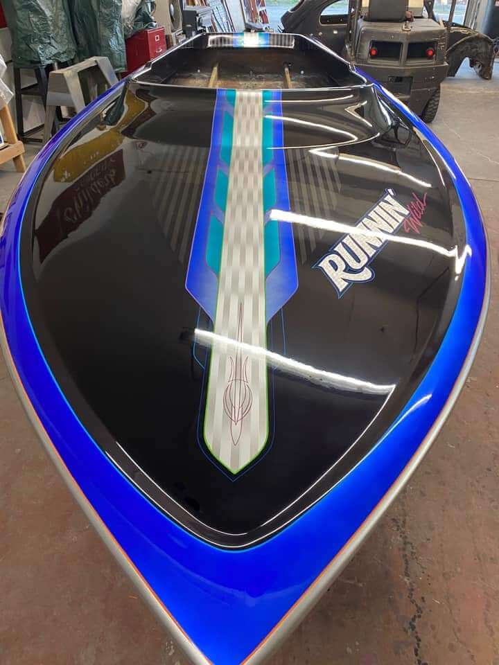 Blue Nitrous Jet Boat