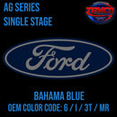 Tamco Paint Ford Bahama Blue OEM COLOR CODE: 6 / I / 3T / MR AG Series Single Stage