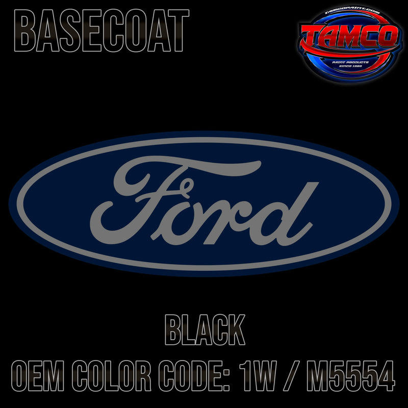 Tamco Paint Ford Black OEM Color Code: 1W / M5554 Basecoat