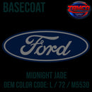 Tamco Paint Ford Midnight Jade OEM COLOR CODE: L / 72 / M5530 -Basecoat