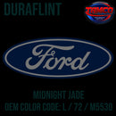 Tamco Paint Ford Midnight Jade OEM COLOR CODE: L / 72 / M5530 -Duraflint