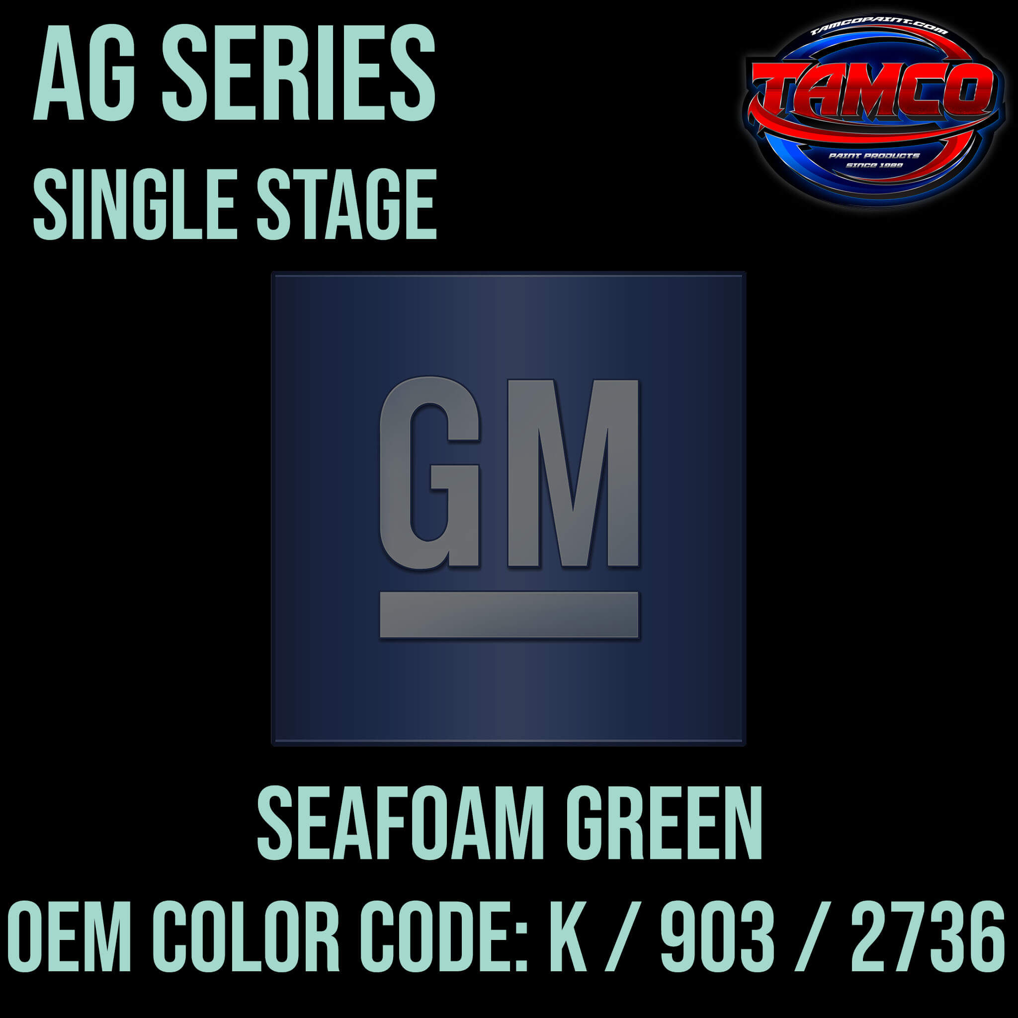 Sa Crest Color GM Seacrest Green | K / 903 / 2736 | 1961-1963 | OEM AG Series Single