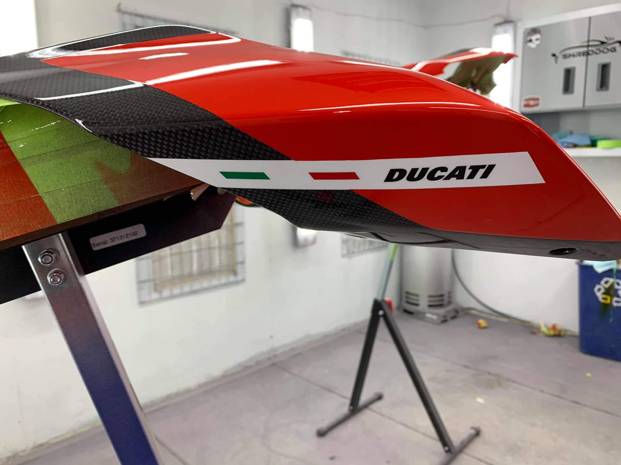 Tamco Paint HC7600 2 Hour Air Dry Clearcoat on Ducati Parts