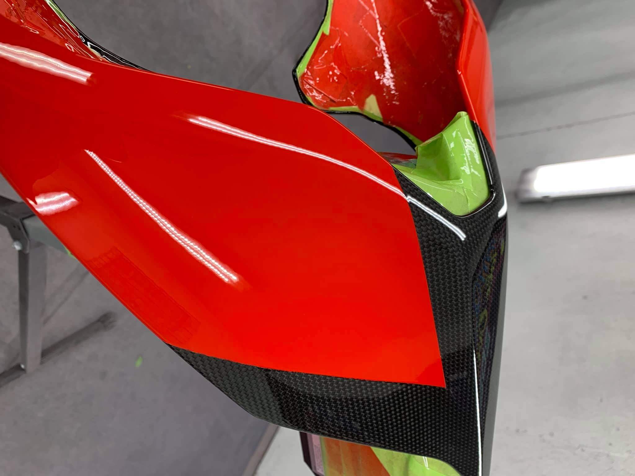 Tamco Paint HC7600 2 Hour Air Dry Clearcoat on Ducati Parts