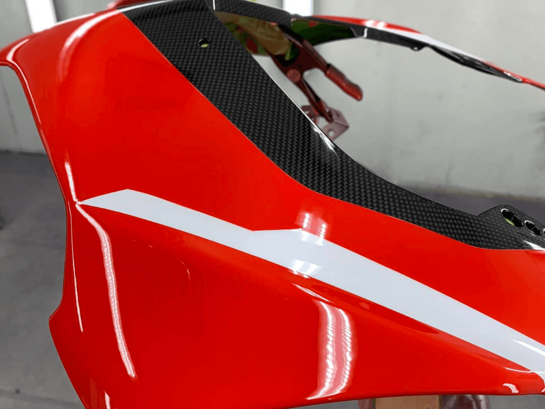Tamco Paint HC7600 2 Hour Air Dry Clearcoat on Ducati Parts