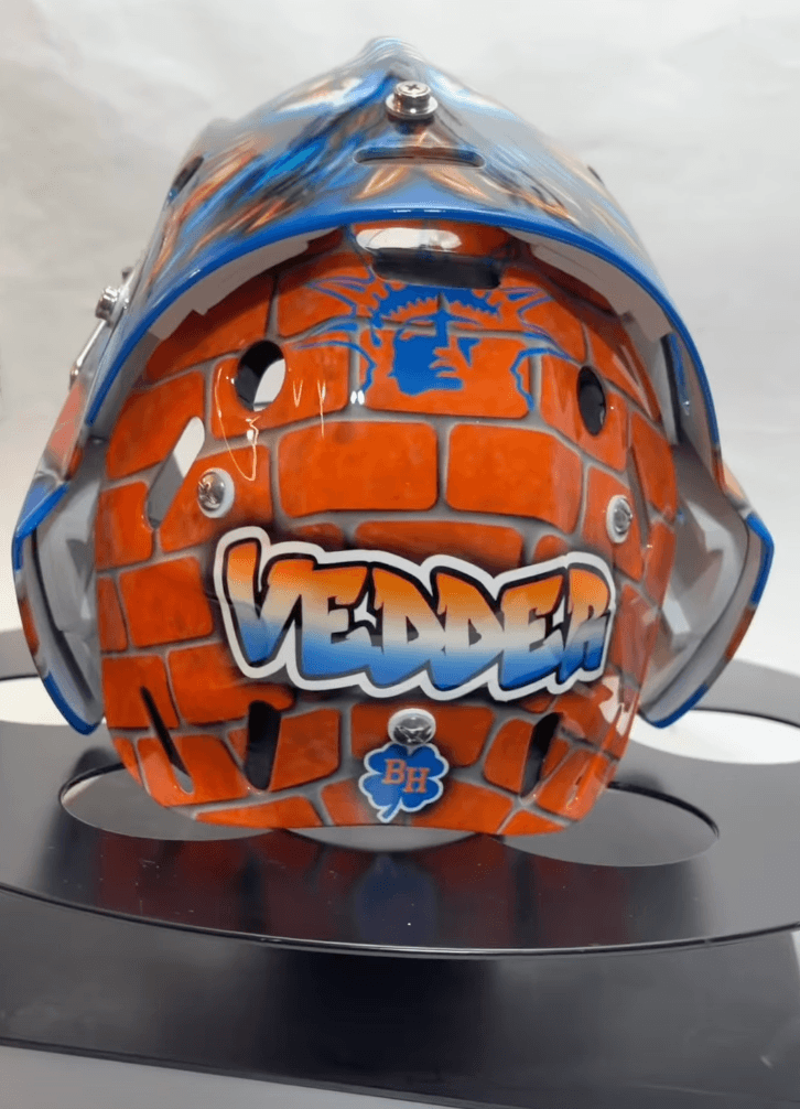 Tamco Paint HC9500 Hi-Speed Impact 30 Min Clearcoat Kit on Hockey Goalie Mask