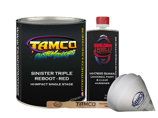 Tamco Paint Custom Color Sinister Triple Reboot Red Hi-Impact Single Stage Gallon Kit 