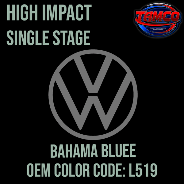 Tamco Paint Volkswagen Bahama Blue Code  L519   OEM High Impact Series Single Stage